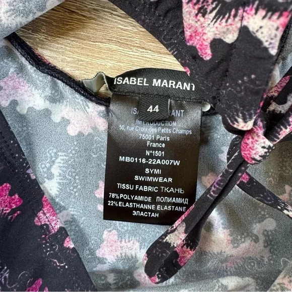 Isabel Marant Swimsuit One Piece Swim Bathing Suit Black Purple Large - Picture 4 of 7